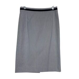 Boden Pinstripe Pencil Skirt Womens Size 4R Regular Back Zip Built‎ Liner